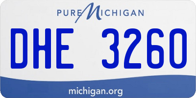 MI license plate DHE3260