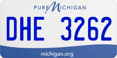 MI license plate DHE3262