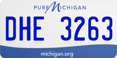 MI license plate DHE3263