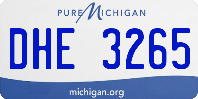 MI license plate DHE3265