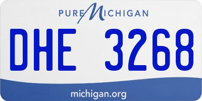 MI license plate DHE3268