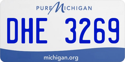 MI license plate DHE3269