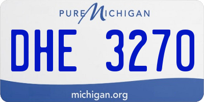 MI license plate DHE3270
