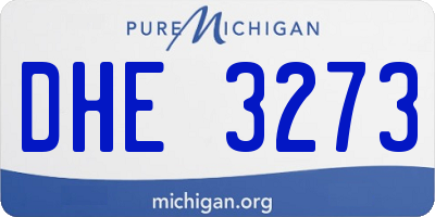 MI license plate DHE3273