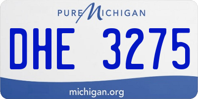 MI license plate DHE3275