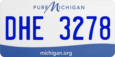 MI license plate DHE3278