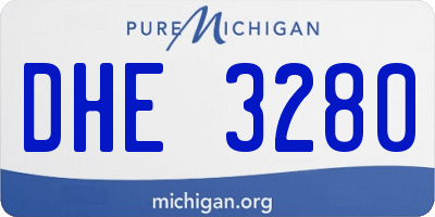 MI license plate DHE3280