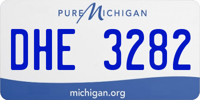 MI license plate DHE3282