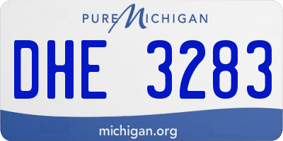 MI license plate DHE3283