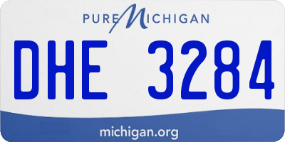 MI license plate DHE3284