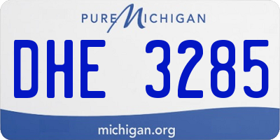 MI license plate DHE3285