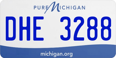 MI license plate DHE3288