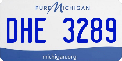 MI license plate DHE3289