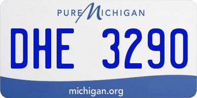 MI license plate DHE3290