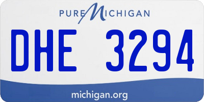 MI license plate DHE3294