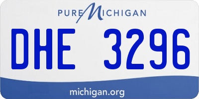 MI license plate DHE3296
