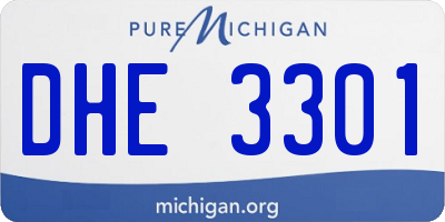 MI license plate DHE3301