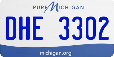 MI license plate DHE3302
