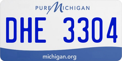 MI license plate DHE3304
