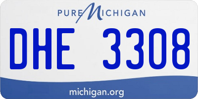 MI license plate DHE3308