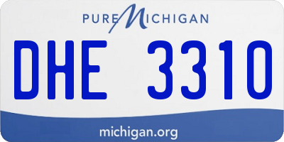 MI license plate DHE3310