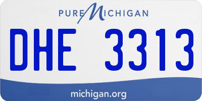 MI license plate DHE3313