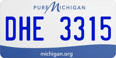 MI license plate DHE3315