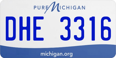 MI license plate DHE3316