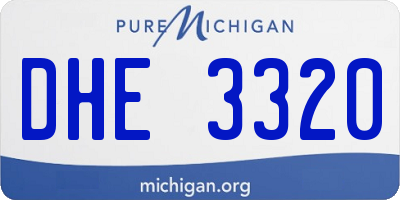 MI license plate DHE3320