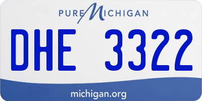 MI license plate DHE3322