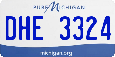 MI license plate DHE3324