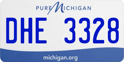 MI license plate DHE3328