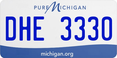MI license plate DHE3330