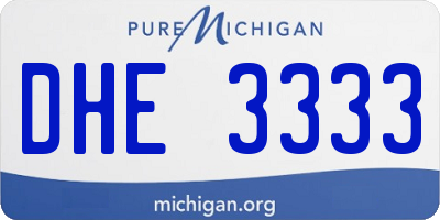 MI license plate DHE3333