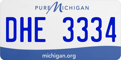 MI license plate DHE3334