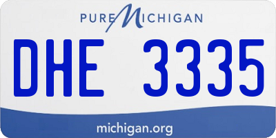 MI license plate DHE3335
