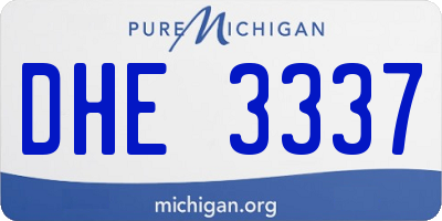 MI license plate DHE3337