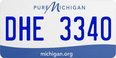 MI license plate DHE3340