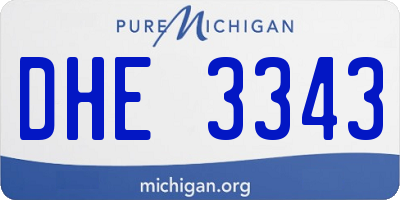 MI license plate DHE3343
