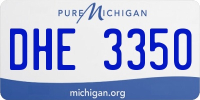 MI license plate DHE3350