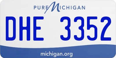 MI license plate DHE3352