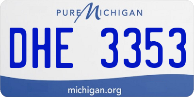 MI license plate DHE3353