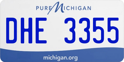 MI license plate DHE3355