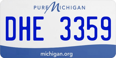 MI license plate DHE3359