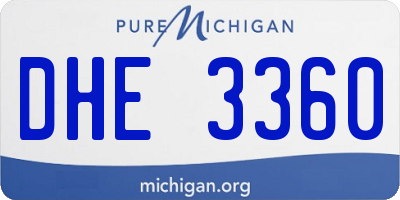 MI license plate DHE3360