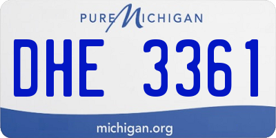 MI license plate DHE3361