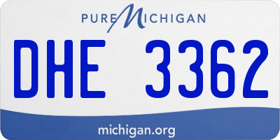 MI license plate DHE3362
