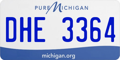 MI license plate DHE3364