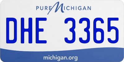 MI license plate DHE3365