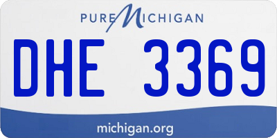 MI license plate DHE3369